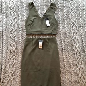 Dynamite Crop Top with Pencil Skirt 2 piece set